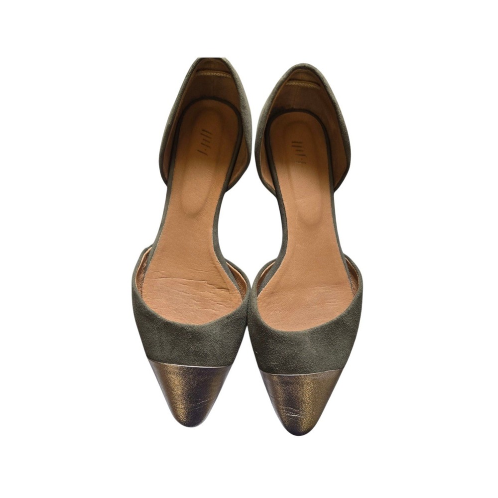 J JILL Flats Gray Silver Pointed Cap Toe Dorsay Flats 9.5
